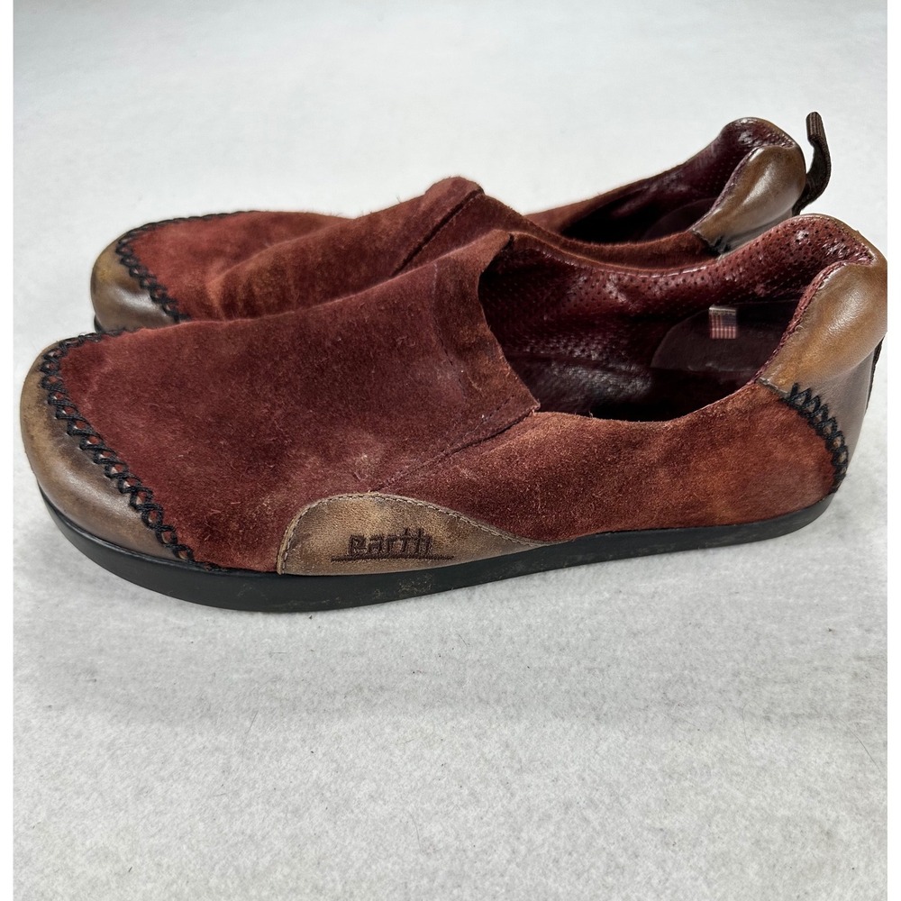 Earth Shoes Radius Prune Suede Leather Kalso Negative Heel Slip On Loafers 7.5B